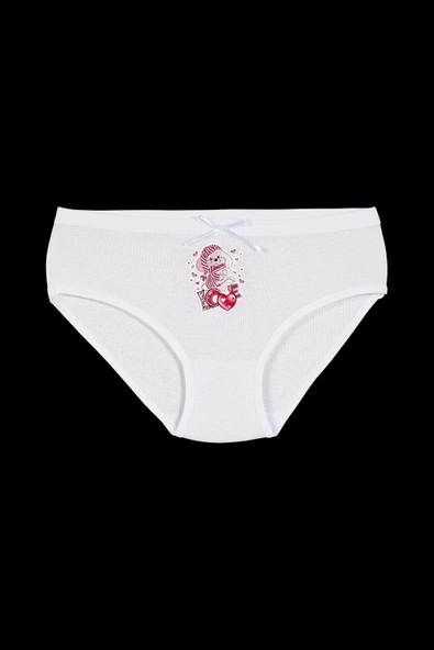 Yıldız 3546 Beyaz Ribana Kız Baskılı Kız Çocuk Külot ürün görseli 1