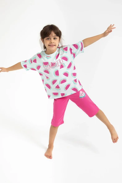 Roly Poly 2770 Pembe Renk Kız Çocuk Kapri Takımı - Resim 2