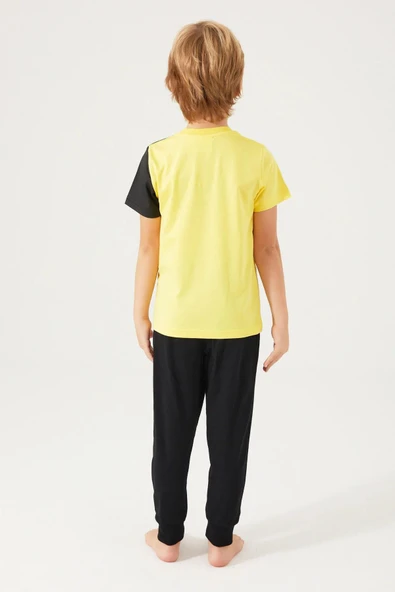 Looney Tunes 1557 Batman Sarı Renk Erkek Çocuk Kısa Kollu İkili Pijama Takımı - 3