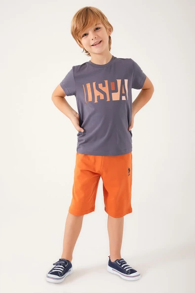 U.S POLO GARSON ÇOCUK BERMUDA TAKIM ANTİRASİT - Resim 2