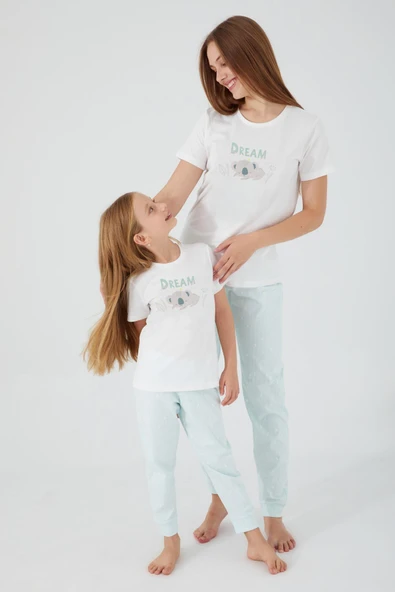 ROLY POLY ANNE KIZ KISA KOL PİJAMA TAKIMI Mint ürün görseli 1