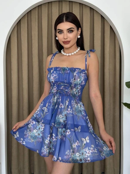 Venlo Beli Lastikli İp Askılı Elbise ürün görseli