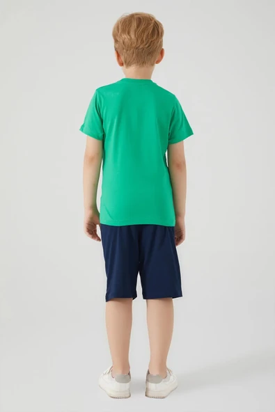Roly Poly 3032 Yeşil Renk Erkek Çocuk Bermuda Şort Takım - Resim 5