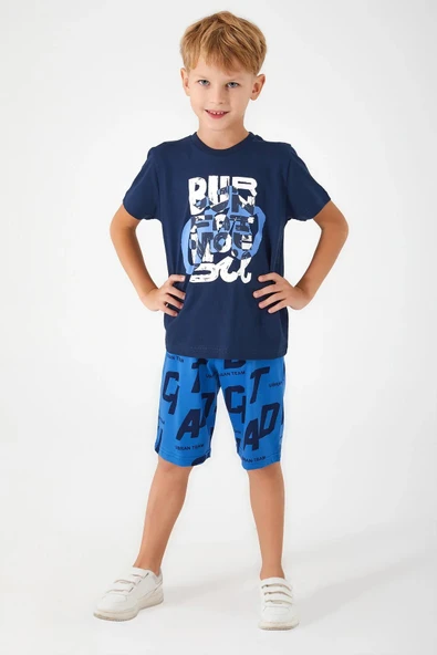 Roly Poly 3042 Lacivert Renk Baba Oğul Bermuda Pijama Takım - 3