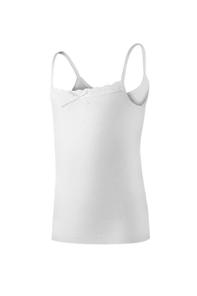 Yıldız 2035 Beyaz Ribana İp Askılı Dantelli Kız Çocuk Atlet ürün görseli 1