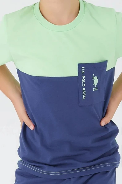 U.S Polo 1331 Yeşil Erkek Çocuk Kapri Takım - 4