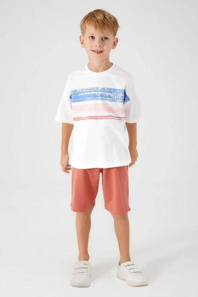 ROLY POLY ÇOCUK BERMUDA TAKIM KREM ürün görseli 1