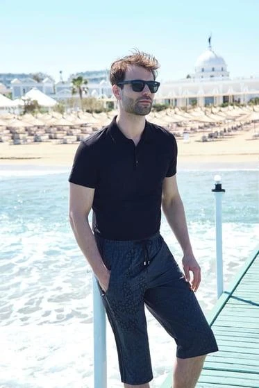 Haşema 4057 Siyah Arkın Erkek Deniz Şortu - Resim 3