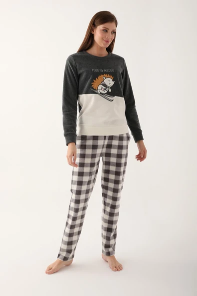 Arnetta Antirasit Renk Anne Kız Polar Pijama Takımı - Resim 2