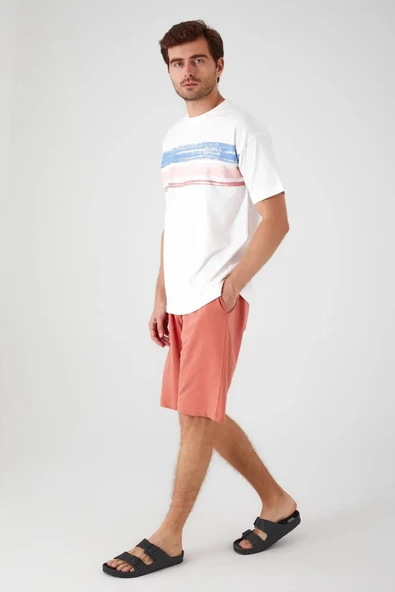 ROLY POLY ERKEK BERMUDA TAKIMI KREM - Resim 3