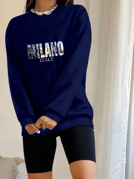 Kadın Uzun Kollu Bisiklet Yaka Desenli Viskon Iki Iplik Bluz ürün görseli