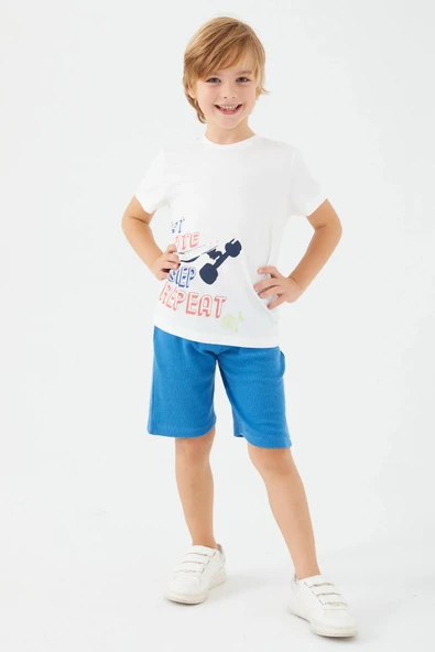 Roly Poly 3047 Krem Renk Erkek Çocuk Bermuda Şort Takım - Resim 2