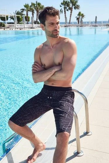 Haşema 2901 Arda Monogram Desenli Erkek Deniz Şortu - Resim 7