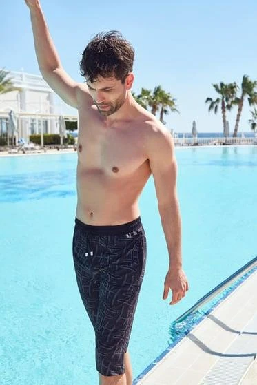 Haşema 2901 Arda Monogram Desenli Erkek Deniz Şortu - Resim 3