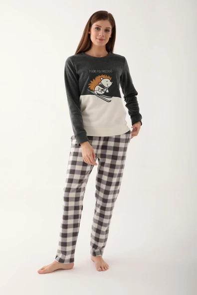 Arnetta Antirasit Renk Anne Kız Polar Pijama Takımı - Resim 3