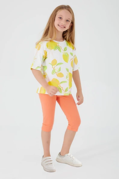 ROLY POLY KIZ GARSON KAPRİ TAKIM Beyaz - Resim 3