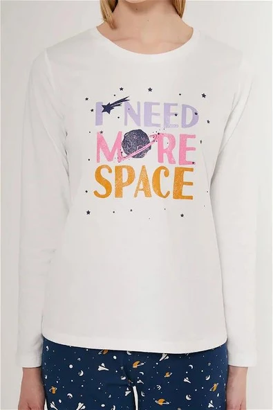 ROLY POLY ANNE KIZ UZUN KOL PİJAMA TAKIMI Beyaz - Resim 3