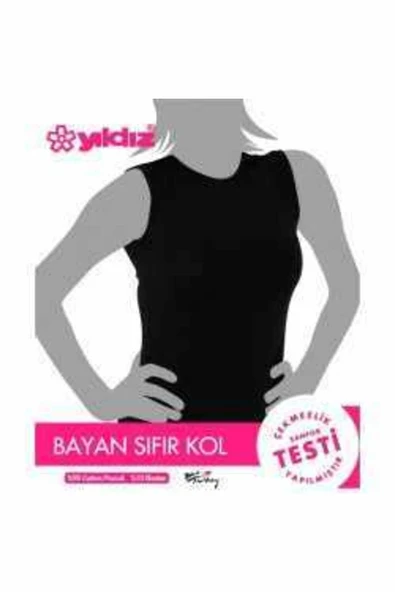 Yıldız 2236 Siyah Likralı Sıfır Kol Kadın Atlet ürün görseli 1