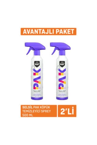 Selsil Pak Köpük Temizleyici Sprey 500Ml x 2 ürün görseli