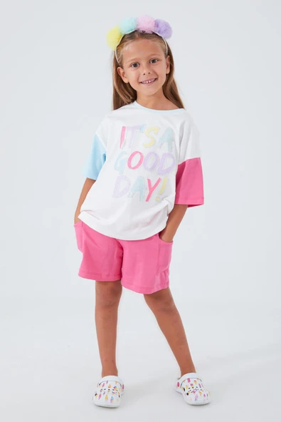 Roly Poly 3082 Krem Renk Kız Çocuk Şort Takım - 1