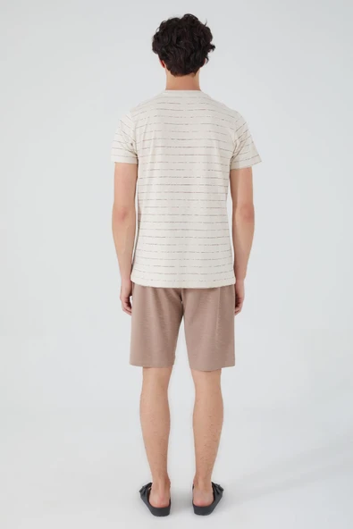 ARNETTA ERKEK BERMUDA TAKIMI BEJ - Resim 5