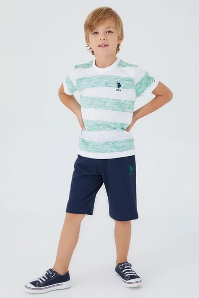 US POLO ERKEK ÇOCUK BERMUDA TAKIM YEŞİL - 2