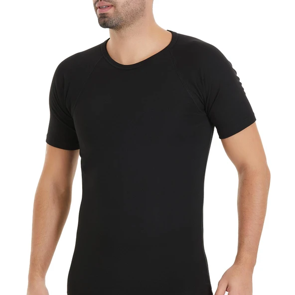 Yıldız 268 Siyah Termal Yuvarlak Yaka Kısa Kollu İçlik ürün görseli 1