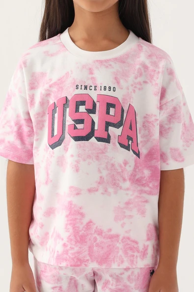 U.S Polo 1819 Kısa Kollu Bermuda Kız Çocuk Pijama Takımı PEMBE ürün görseli 1