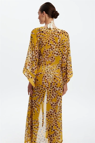 Louren 5613 Desenli Uzun Kimono Pareo - Resim 2