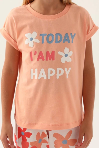 Roly Poly 3394 Pamuklu Anne Kız Garson Kısa Kollu Pijama Takımı - Resim 3