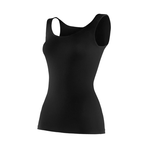 Yıldız 2176 Siyah Likralı Geniş Askılı Biyeli Kadın Atlet ürün görseli 1