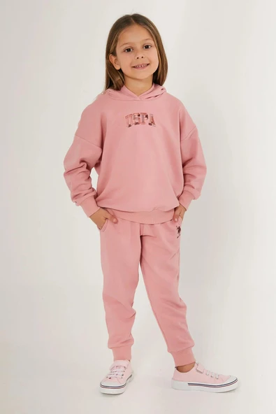 Us Polo 1662 Pembe Renk Kız Çocuk Eşofman Pijama Takımı - 3