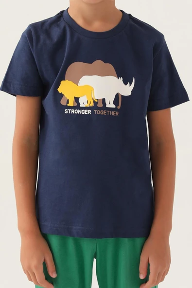 Roly Poly 3362 Pamuklu Kısa Kollu Erkek Garson Kapri Takım YEŞİL - Resim 4