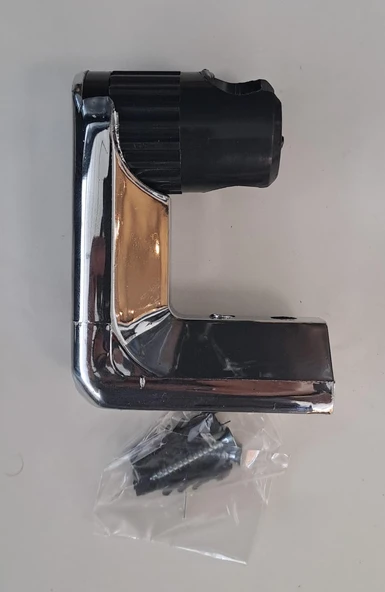 DUŞ MAFSALI - PLASTİK HAREKETLİ KROM/SİYAH L TİPİ - Resim 2