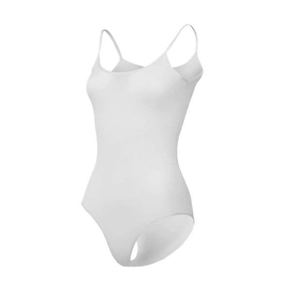 Yıldız 2066 Beyaz Likralı İp Askılı Çıtçıtlı Kadın Body ürün görseli 1