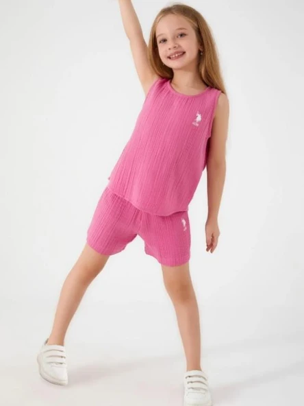 Us Polo 1445 Kız Çocuk Garson Şortlu Pijama Takımı - 4