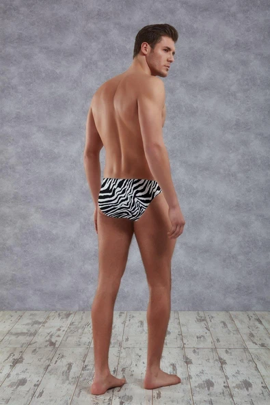 Doreanse 1345 Erkek Modal Çok Renkli Baskılı Külot Slip siyah-beyaz - Resim 2