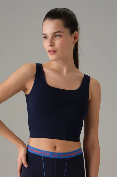 Doreanse 9403  Kadın Kaplı Dolgulu Crop-Atlet LACİVERT ürün görseli 1