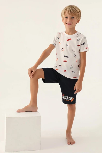 Arnetta 2984 Pamuklu Baba Oğul  Erkek Garson Kısa Kollu Bermuda Takımı ürün görseli 1