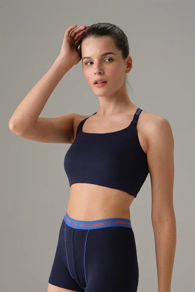 Doreanse 5588  Kadın Desteksiz Çapraz Askılı Spor Atlet SİYAH ürün görseli 1