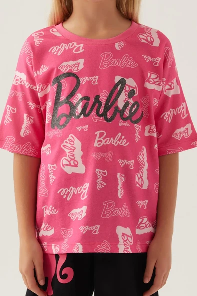 Barbie 1705 Pamuklu Anne Kız Kısa Kollu Kız Şort Takımı - 3