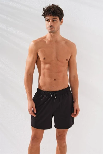 Pierre Cardin Düz Dokuma Erkek Şort BLACK - Resim 3