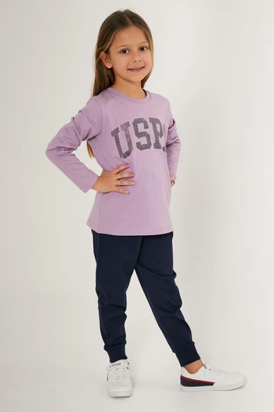 Us Polo 1602 Lila Renk Kız Çocuk Pijama Takımı - 2