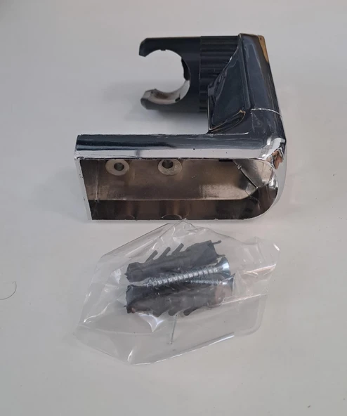 DUŞ MAFSALI - PLASTİK HAREKETLİ KROM/SİYAH L TİPİ - Resim 4