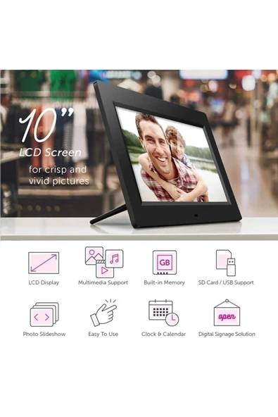 10-inç Lcd Ekran Dijital Fotoğraf Çerçevesi - Resim 2