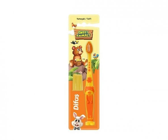 Difaş Sweet Animals Çocuk Diş Fırçası Turuncu (Yumuşak)