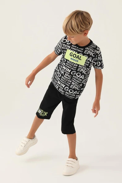 Roly Poly 3343 Pamuklu Erkek Garson Kapri Takım SİYAH ürün görseli