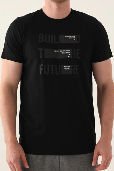 Arnetta 3000 Pamuklu Kısa Kollu Erkek Bermuda Takım SİYAH - Resim 3