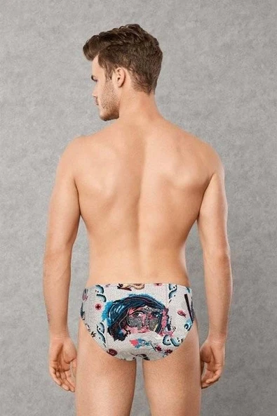 Doreanse 1239 Erkek Modal Çok Renkli Baskılı Külot Slip RENKLİ - Resim 4