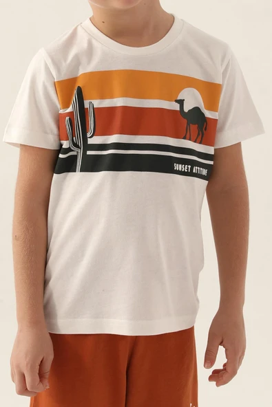 Roly Poly 3339 Pamuklu Baba Oğul  Kısa Kol Erkek Garson Bermuda Takım Beyaz - Resim 3